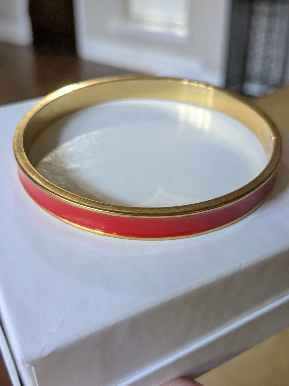 Kate Spade Gold-Tone Red Enamel Bangle Bracelet - Picture 1 of 3